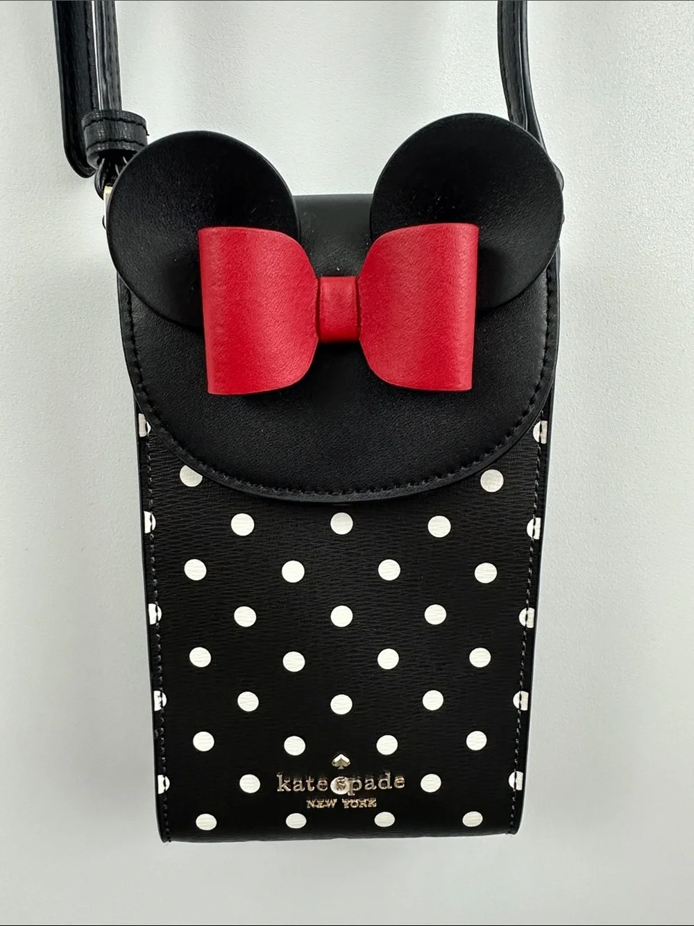 Disney x Kate Spade K4830 Minnie Mouse North South Flap Phone Crossbody